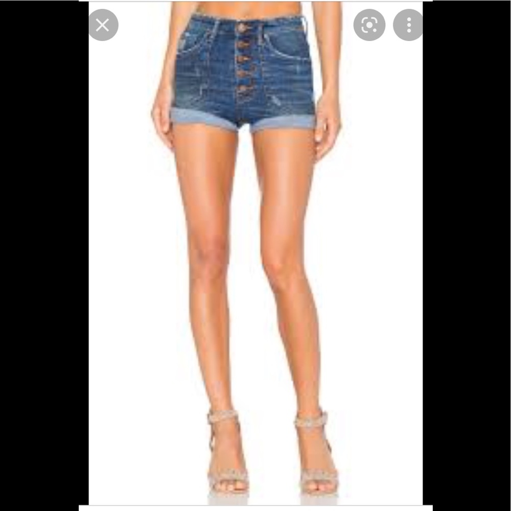 One Teaspoon High Rise Harlets Buttonfly cut off shorts 25 - Picture 6 of 11